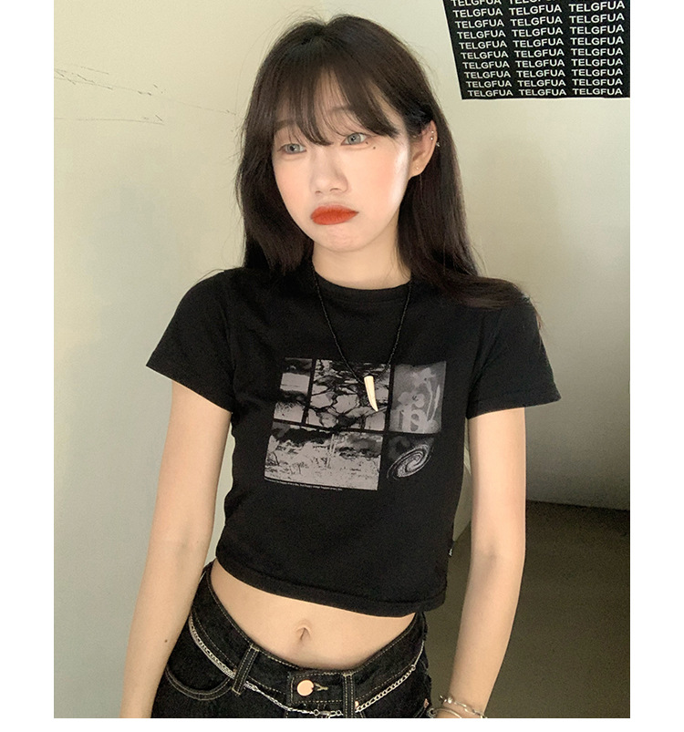 Girls' All-match Short High Waist Popular Small Top