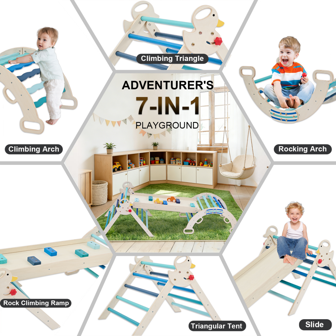 9-in-1 Wooden Indoor Climbing Set, Arches, Ramps And Ladders, Foldable Children's Climbing Frame - 14