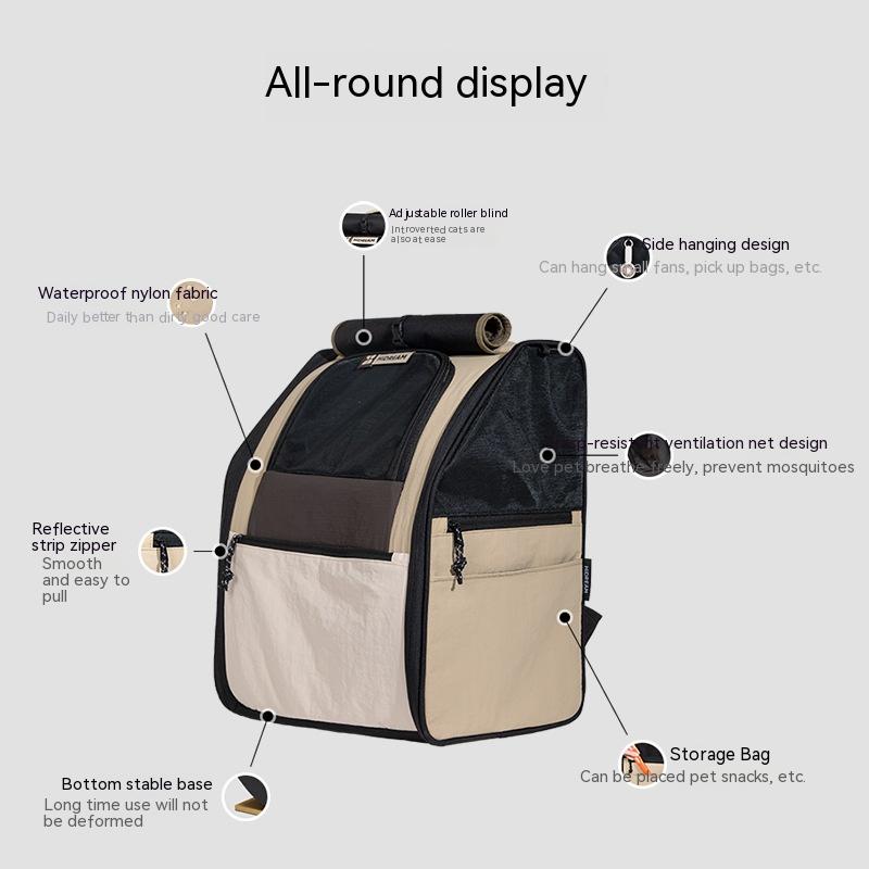 Title 2, Double Shoulder Portable Backpack Portable Zipp...