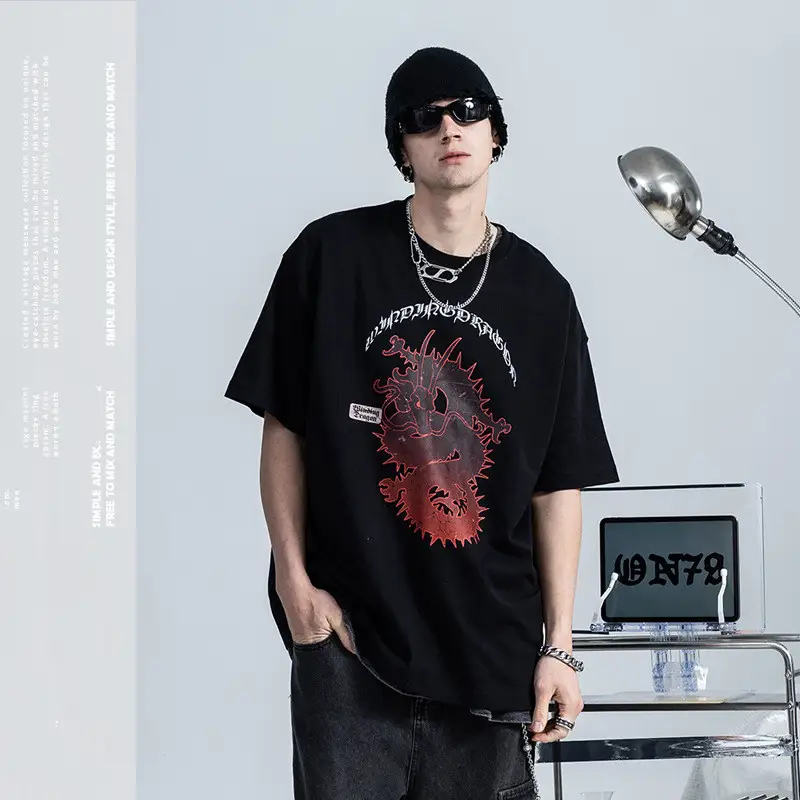 Men's T Shirt With Short Sleeves And Large Size