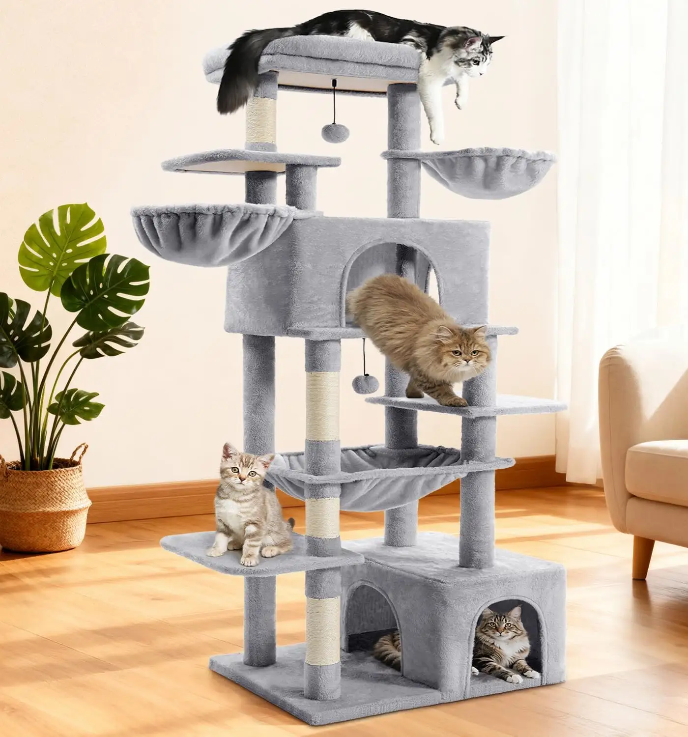 ABCPET Large Cat Tree, Tower, Multi-Tier, Indoor