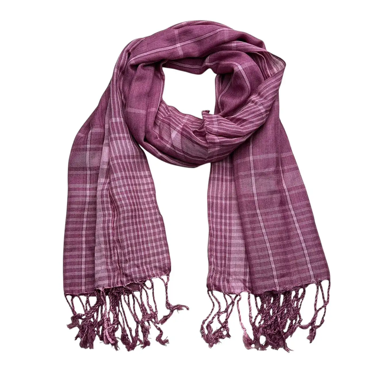 2pcs Bright Color Block Fuchsia Yarn-Dyed Scarf,Luxe Look For Evening Wear,Scarf,vacation,daily Life,evening Party,Office Appropriate Subtlety For Women Men