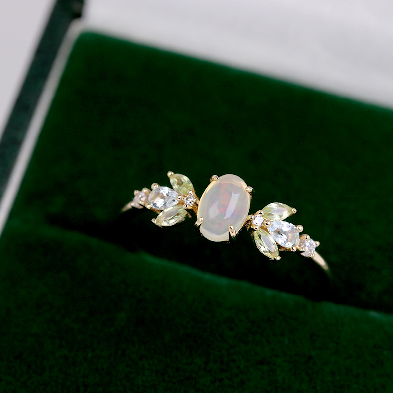Natural Aobao Ring Horse Eye Olivine High-grade Feeling