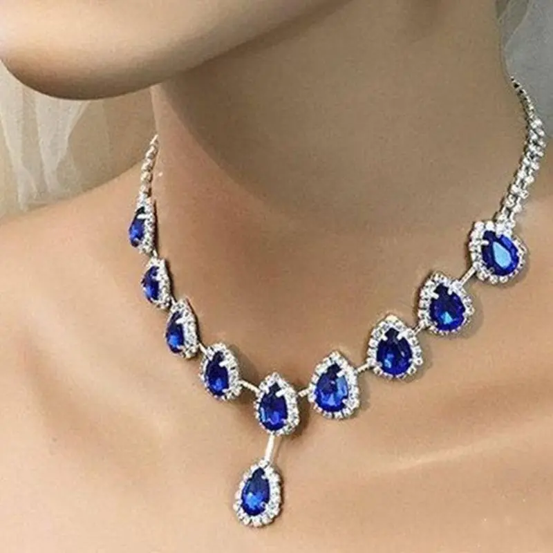 Blue Zirconia Necklace for Women