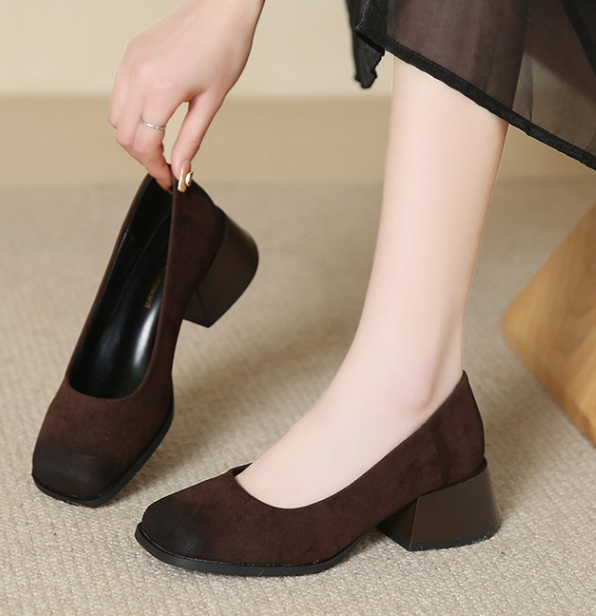 Square Toe Block Heel Pumps, picture 2 of 4