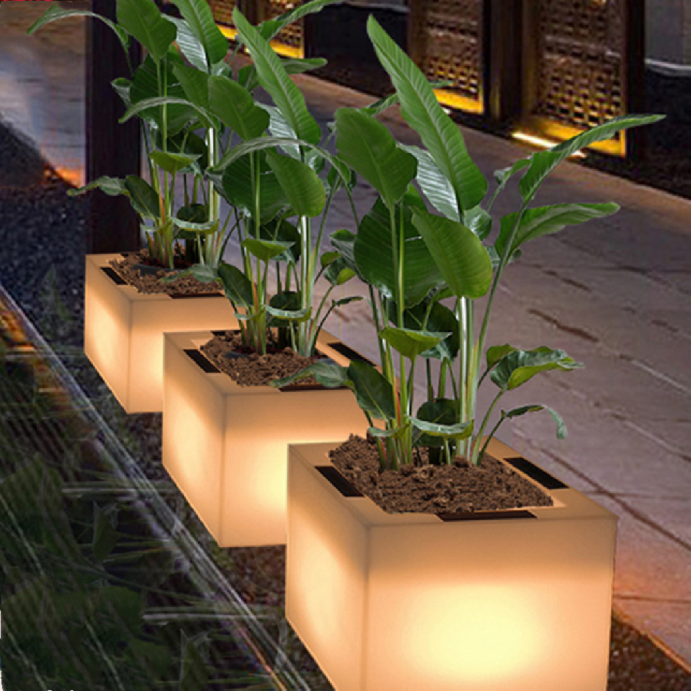 Super Bright Luminous Waterproof Plastic Flowerpot Garden Lamp - Image 4