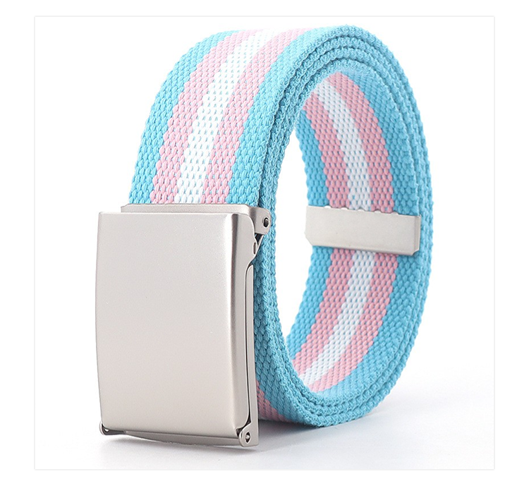 Title 1, White Military Buckle Colored Belt Men