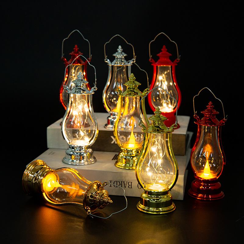 Title 6, LED Retro Portable Kerosene Lamp Decorative Sto...