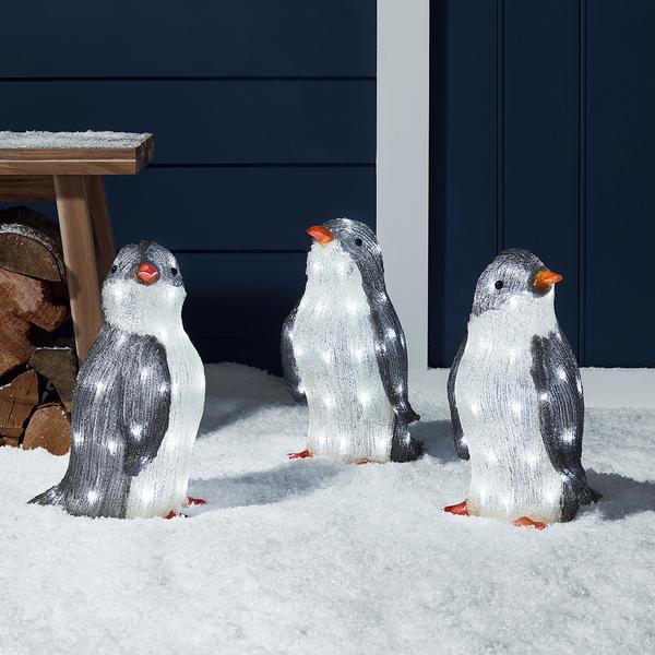 Title 3, Enfeites de Natal com pinguins acrílicos com lu...