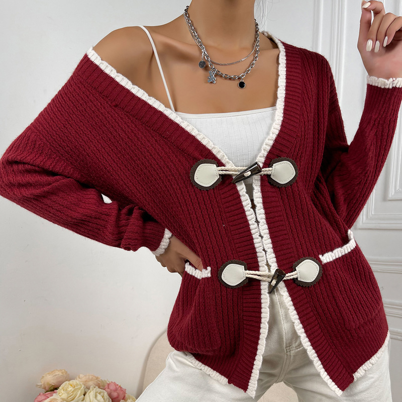 Title 4, Neuer Stil Strickpullover Knopf Strickjacke Dam...