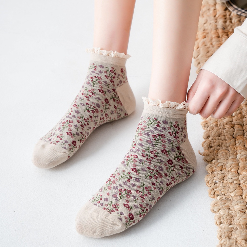 Broken Flower Summer Vintage Female Socks