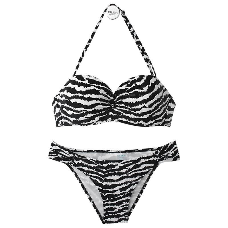 High Waist And Belly Split Bikini Hot Spring Swimsuit