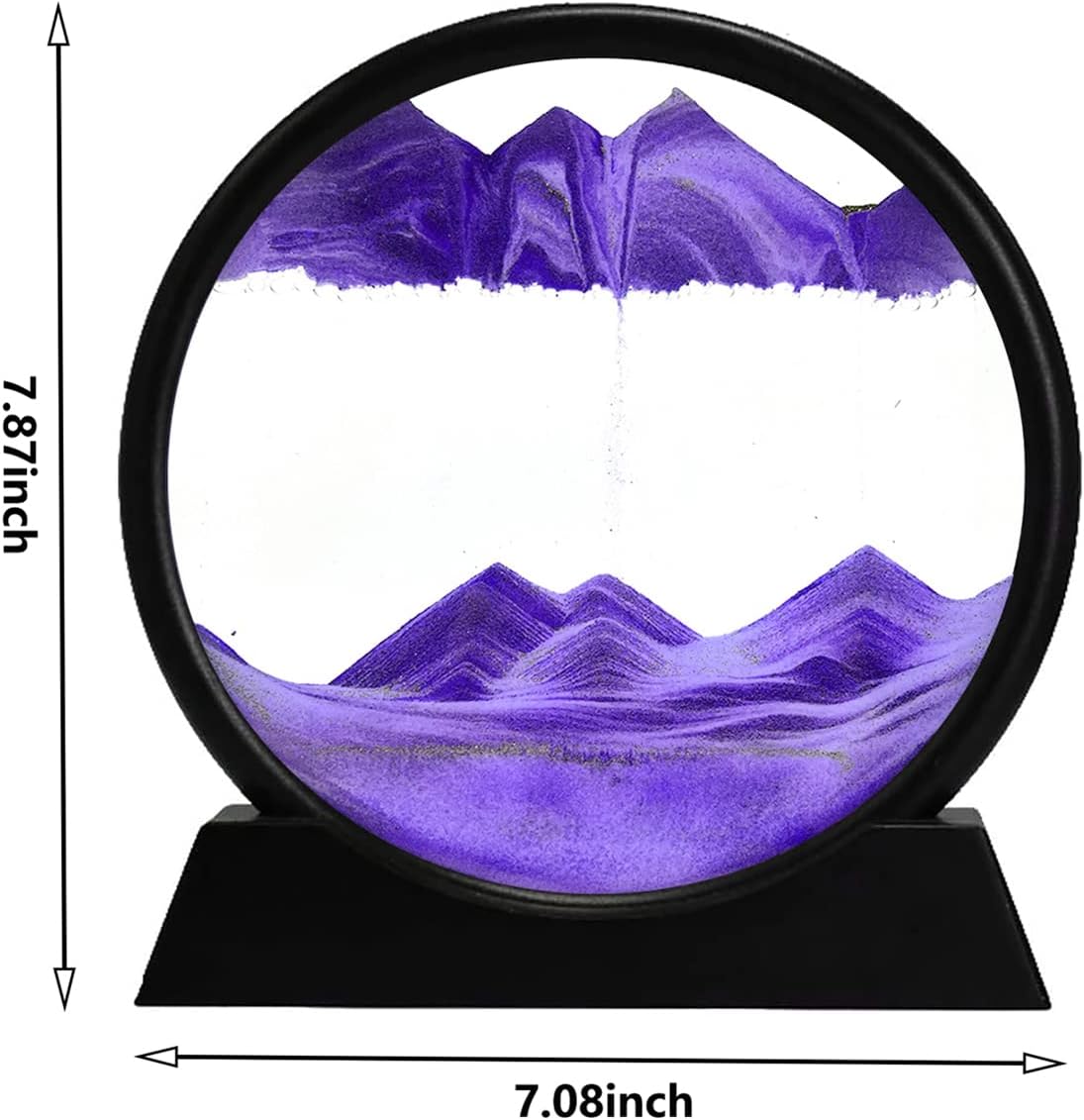 3d Dynamic Sand Art Moving Liquid Motion Picture Round Glass Desk_voghion.com