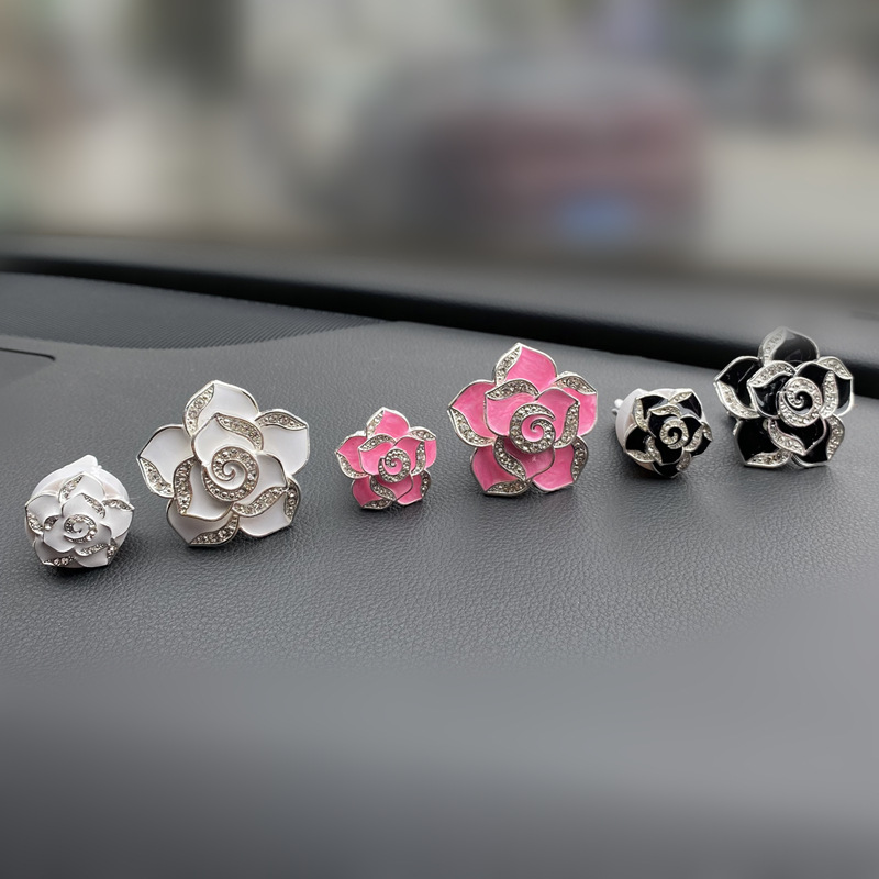 Solid Camellia Air Outlet Perfume Holder