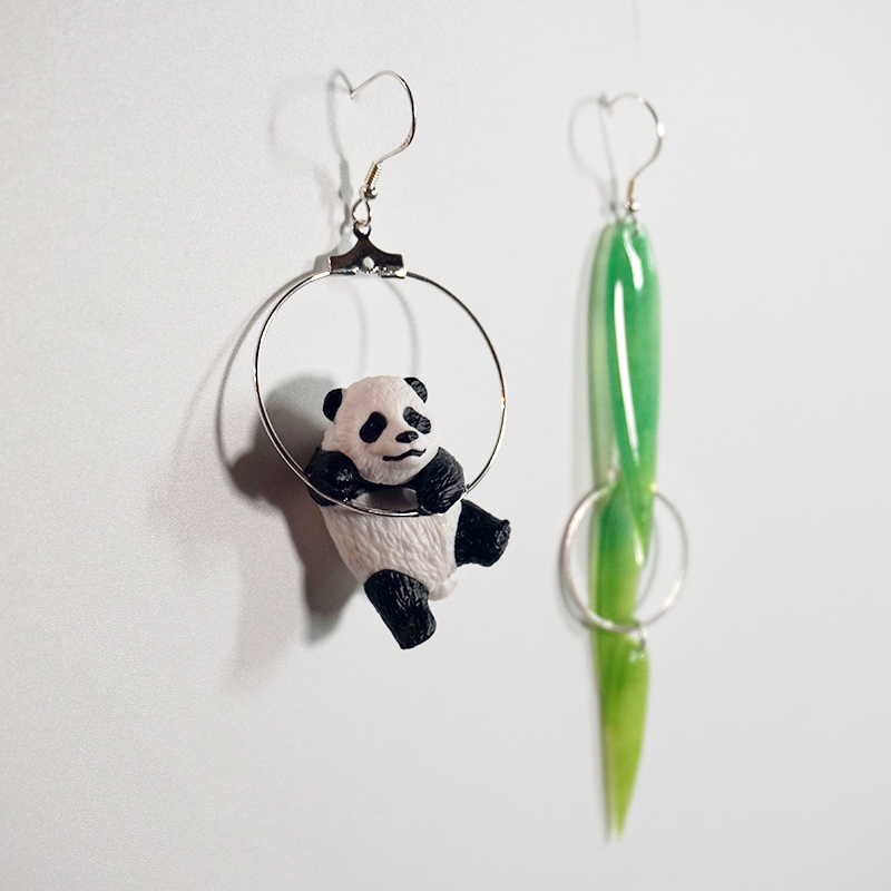 Title 7, Panda Bamboo Earrings Stay Cute Animal Playful