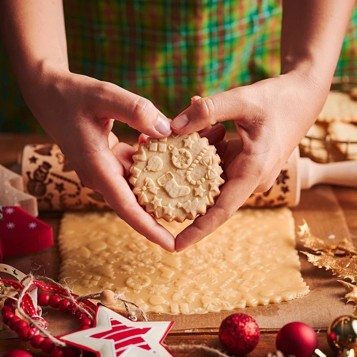 Title 2, Rouleau à pâtisserie imprimé élan de Noël