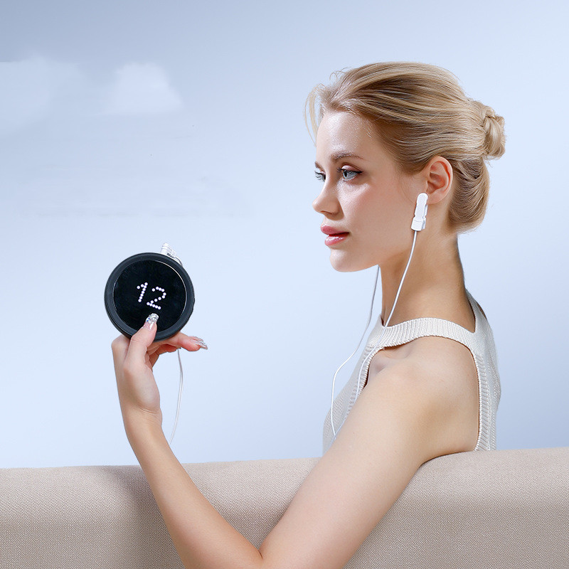 Ear hook sleep aid worn on ear showing lightweight and discreet wearable design