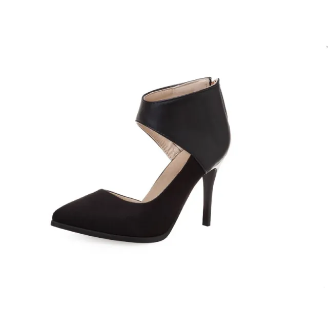 Women's New Large Size High Heel Toe Roman Sandals Black - Shop at LoveMi
