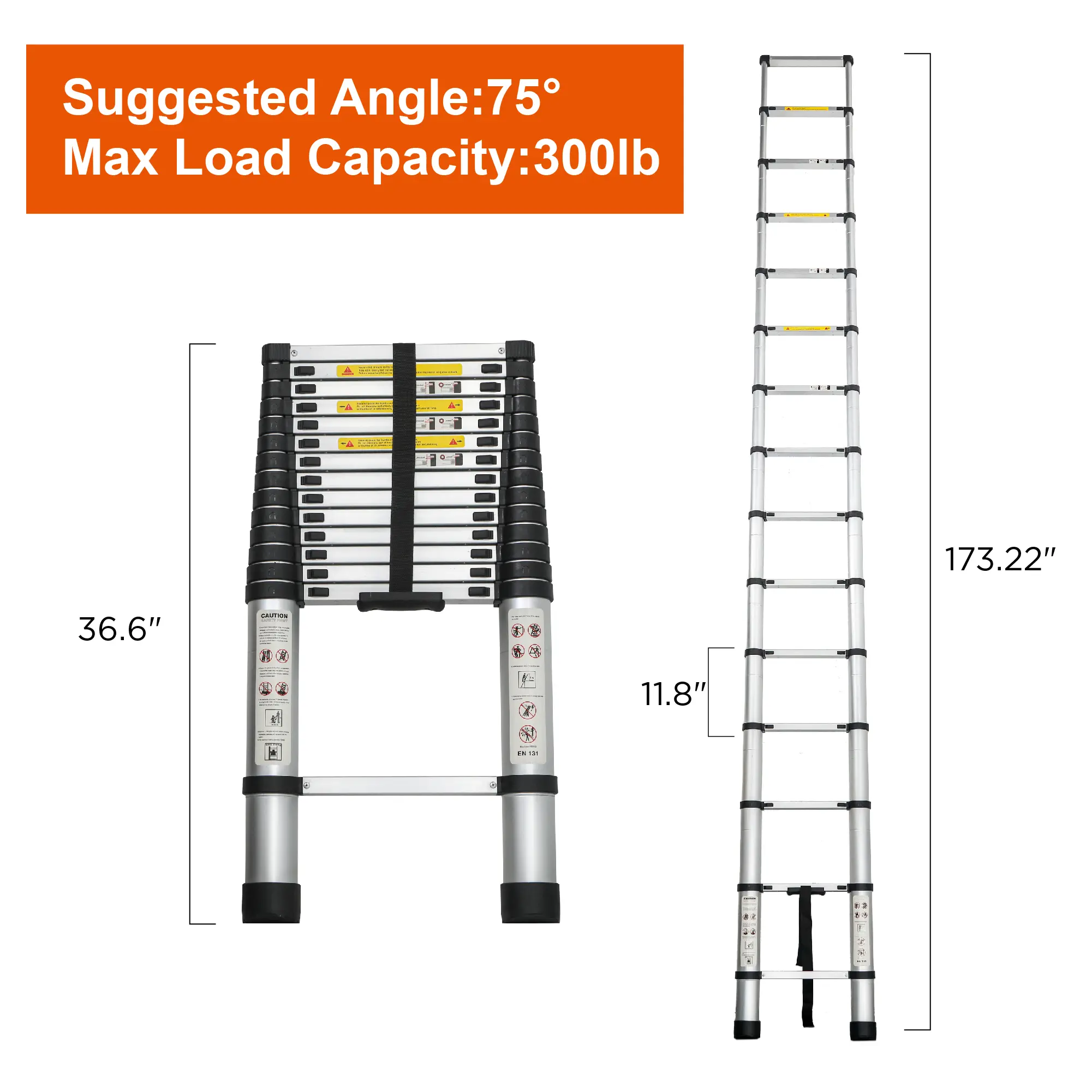 Aluminum Telescoping Ladder For Outdoor Work