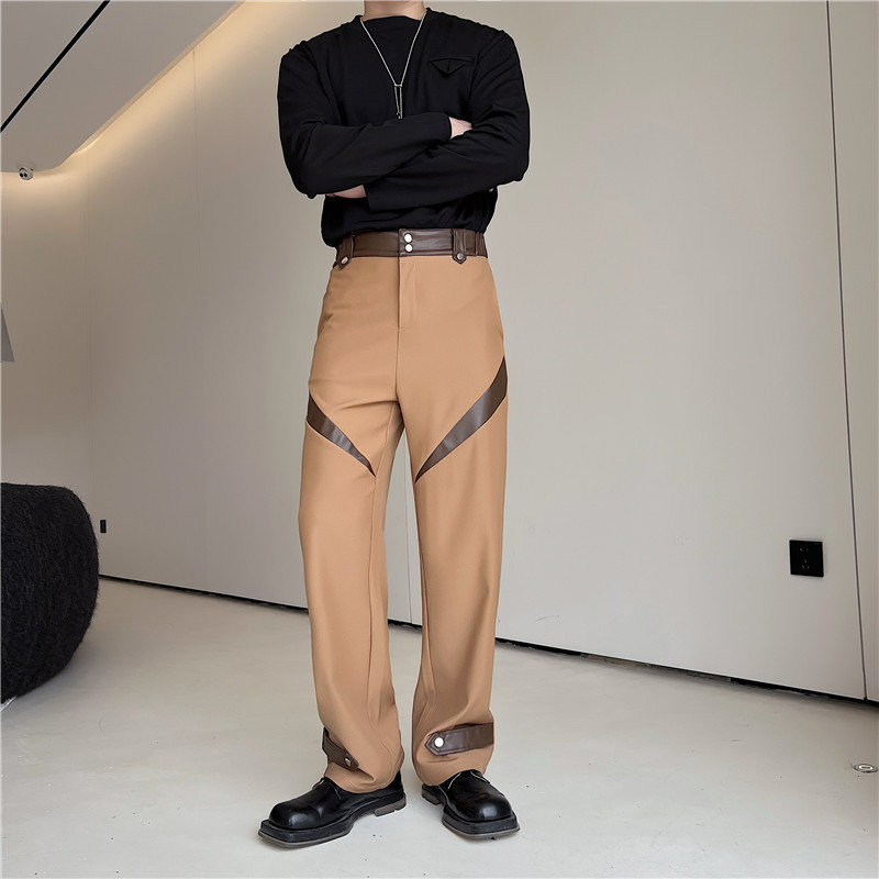 Title 5, Japanese Design Contrast Color Suit Pants For Men