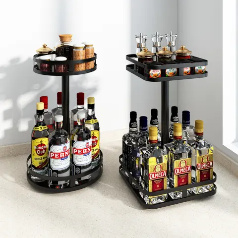 Kitchen Shelves Rotating Seasoning Rack Countertop