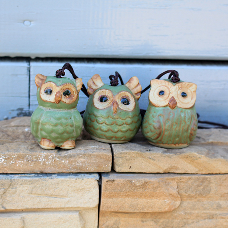 Ceramic Bell And Wind Chimes Kiln Baked Owl - Image 7