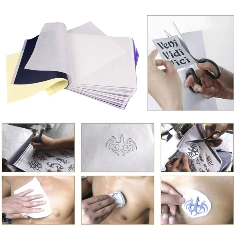 Tattoo Transfer Paper Stencil Carbon Thermal Tracing Hectograph Supplies Sheets image 5