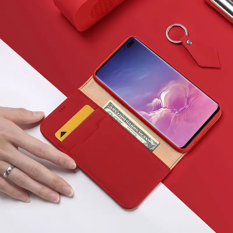 For S10 Plus Flip Leather Phone Case