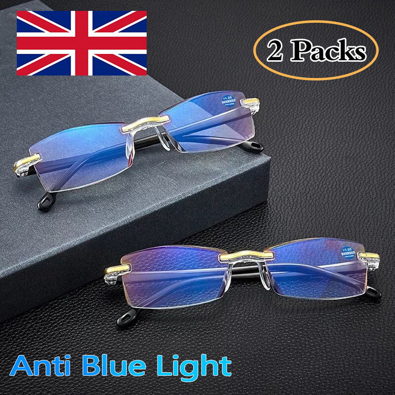 2x Unisex Reading Glasses Men Women Anti Blue Light Reader 1.5