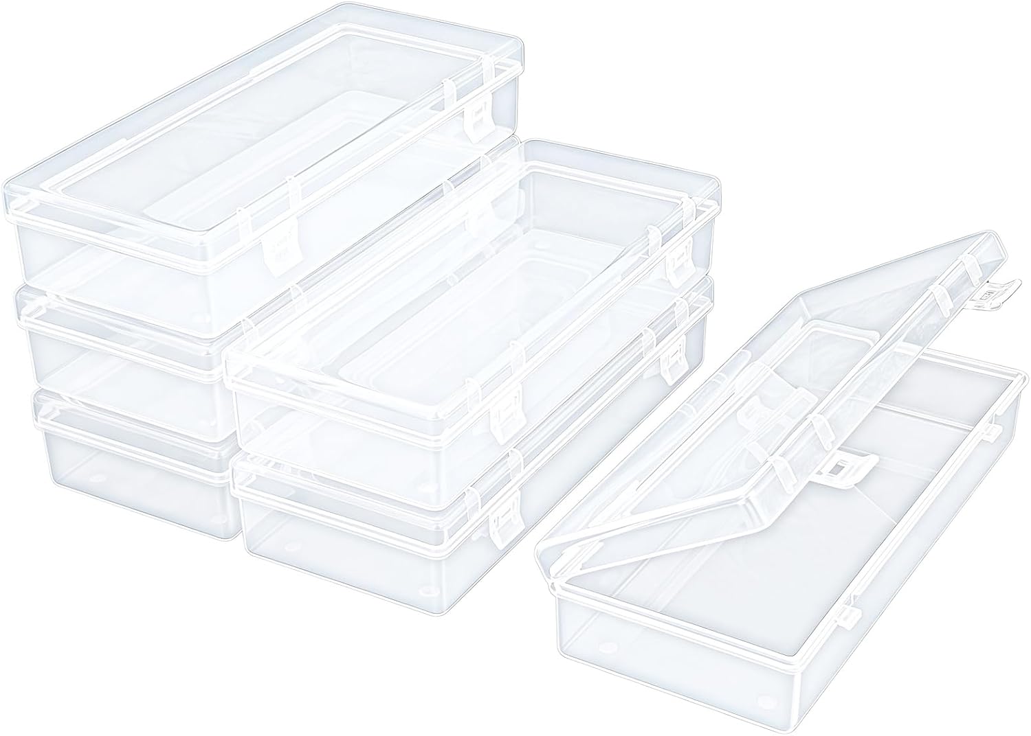 Storage Containers 6 Units, 155 X 65 X 30 Mm Plastic Organizer Boxes For Small Items, Crafts And Accessories