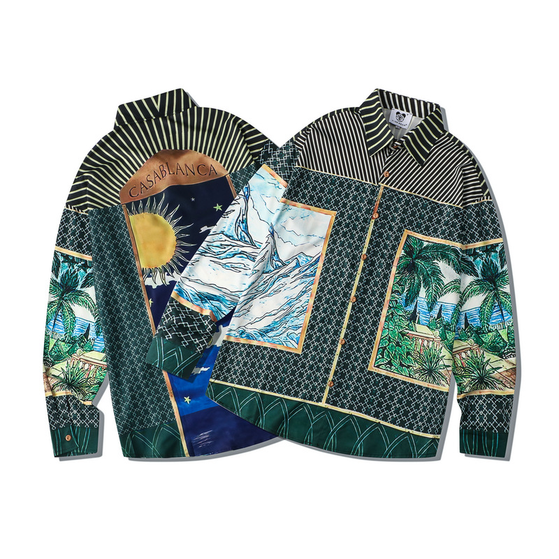 Long Sleeved Floral Western Style Full Print Shirt