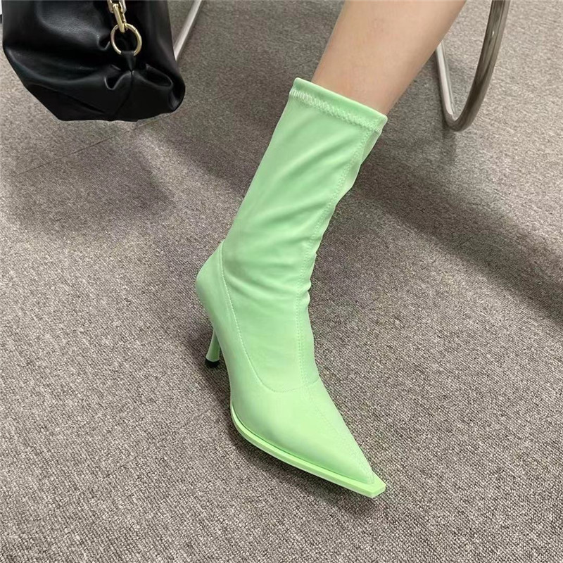 Title 5, Fruit Color Pointed Toe Short Boots Women Stile...