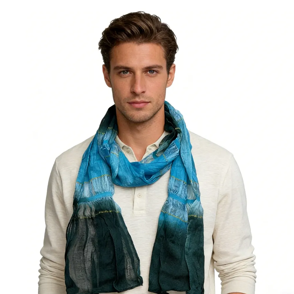 Shimmer Skinny Scarf, Trendy Narrow Cut, Iridescent