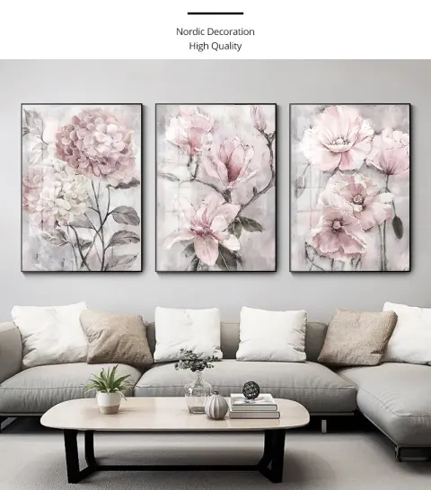 Flower Wall Art Poster Bathroom Living Room Home Decoration