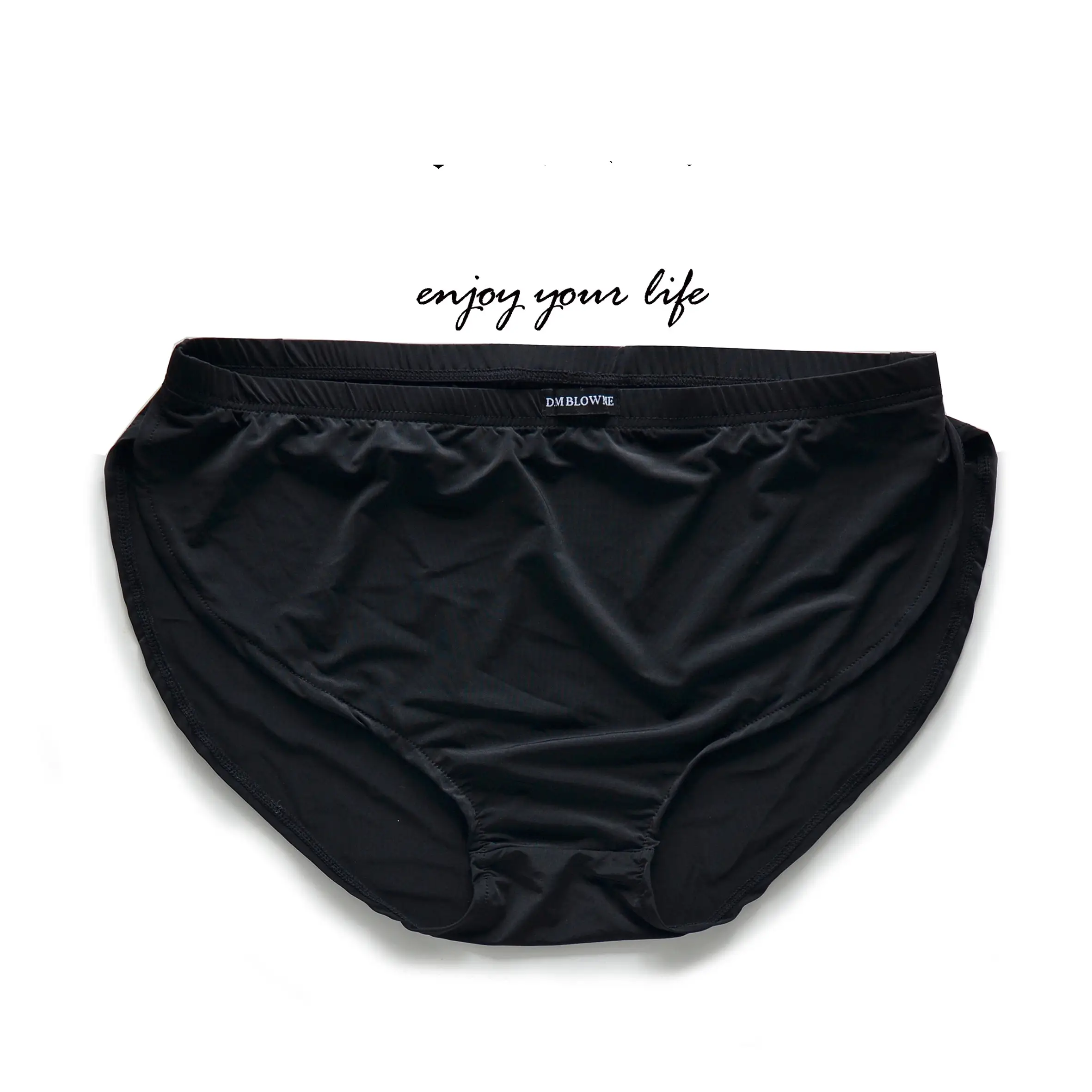 Men's Low Waist Thin Nylon Quick-drying Cool Solid Color Letter Boxers