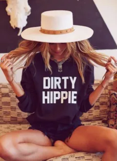Women's DIRTY HIPPIE Letter Sweatshirt - 3 Style-2Xl - View 1