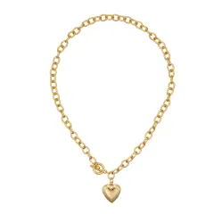 European And American Street Fashion Personality Glossy Love Pendant Pearl Necklace - Chainphoto Box - View 1