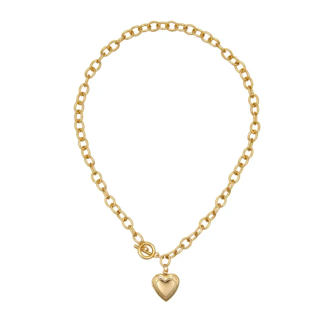 European And American Street Fashion Personality Glossy Love Pendant Pearl Necklace Chainphoto Box - Shop at LoveMi