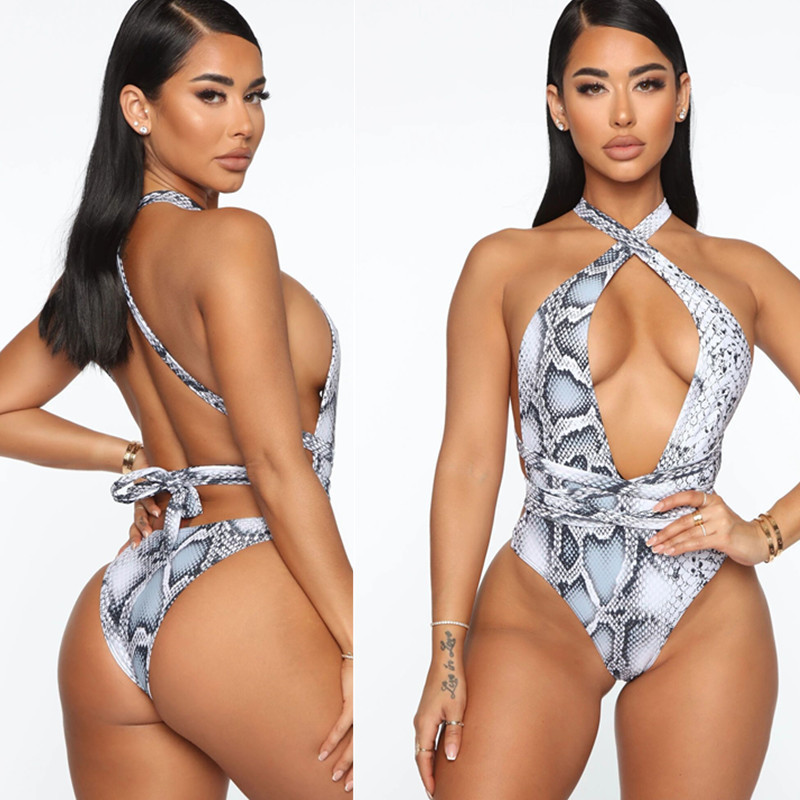 European And American One Piece Swimsuit Plus Size Solid Color - Image 5
