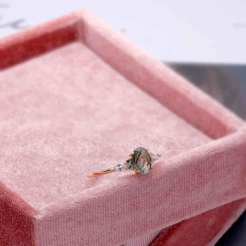 925 Silver Gilded Zircon Inlaid Women's Ring