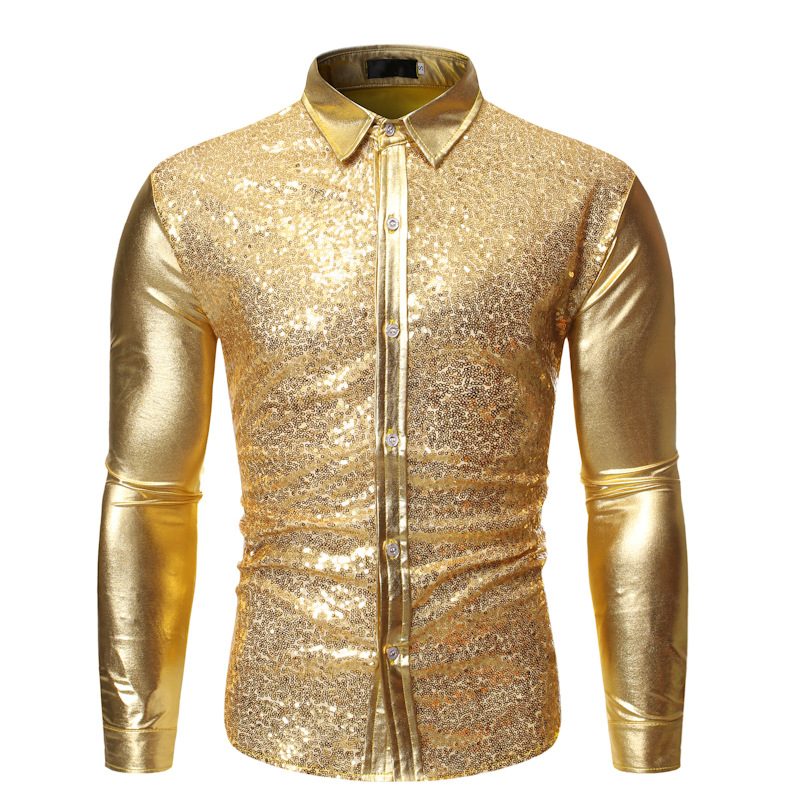 Title 4, Nightclub Multicolor Shirt Cool Sequin Gilded D...