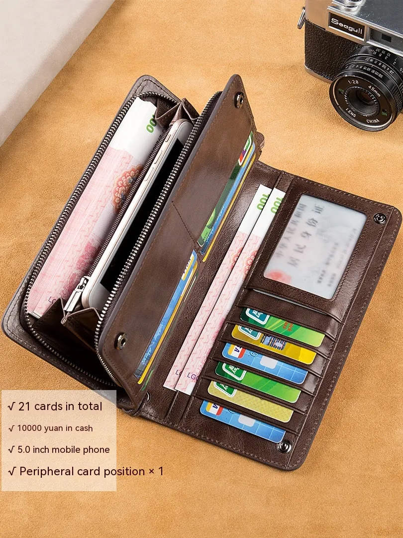 Men's Long Wallet Genuine Leather Wallet – image 5