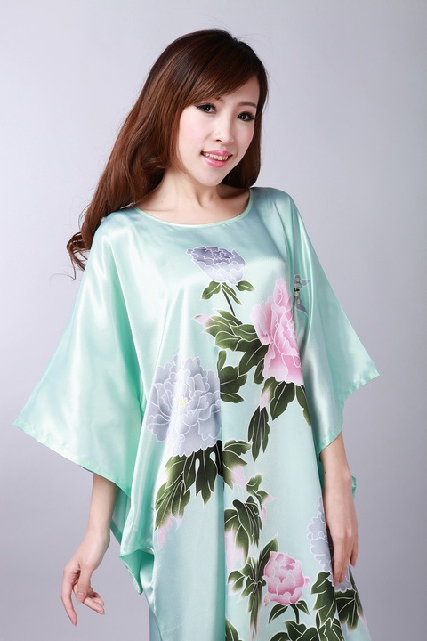 Title 1, Summer Cool Simulation Silk Round Neck Nightdress