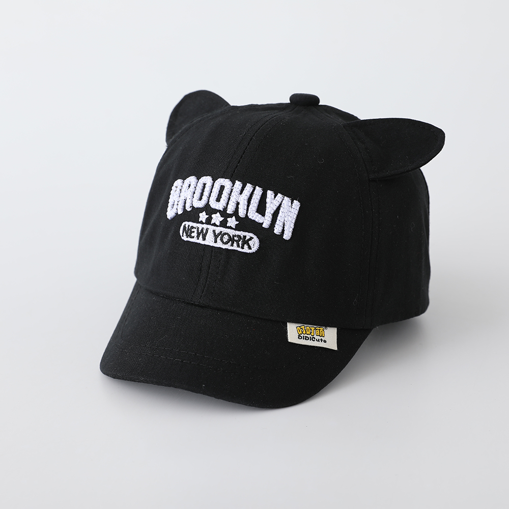 Solid-color Three-dimensional Multi-letter Embroidered Adjustable Cartoon Ears Cute And Casual Children's Baseball Cap Suitable For Outdoor Sports And Daily Use