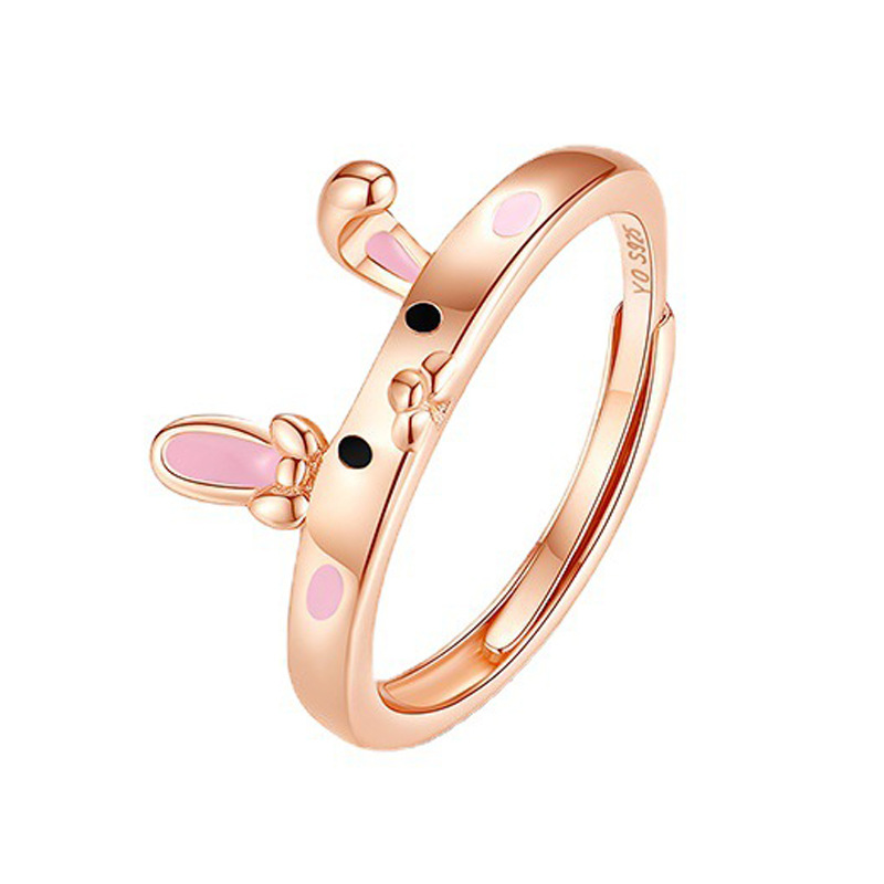 Title 4, Bague Ouverte Lapin Mignon pour Femme Bijou Ten...