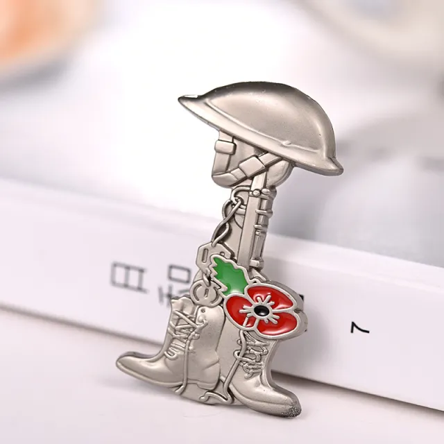 Veterans Lapel Clip Metal Brooch Silver - Shop at LoveMi