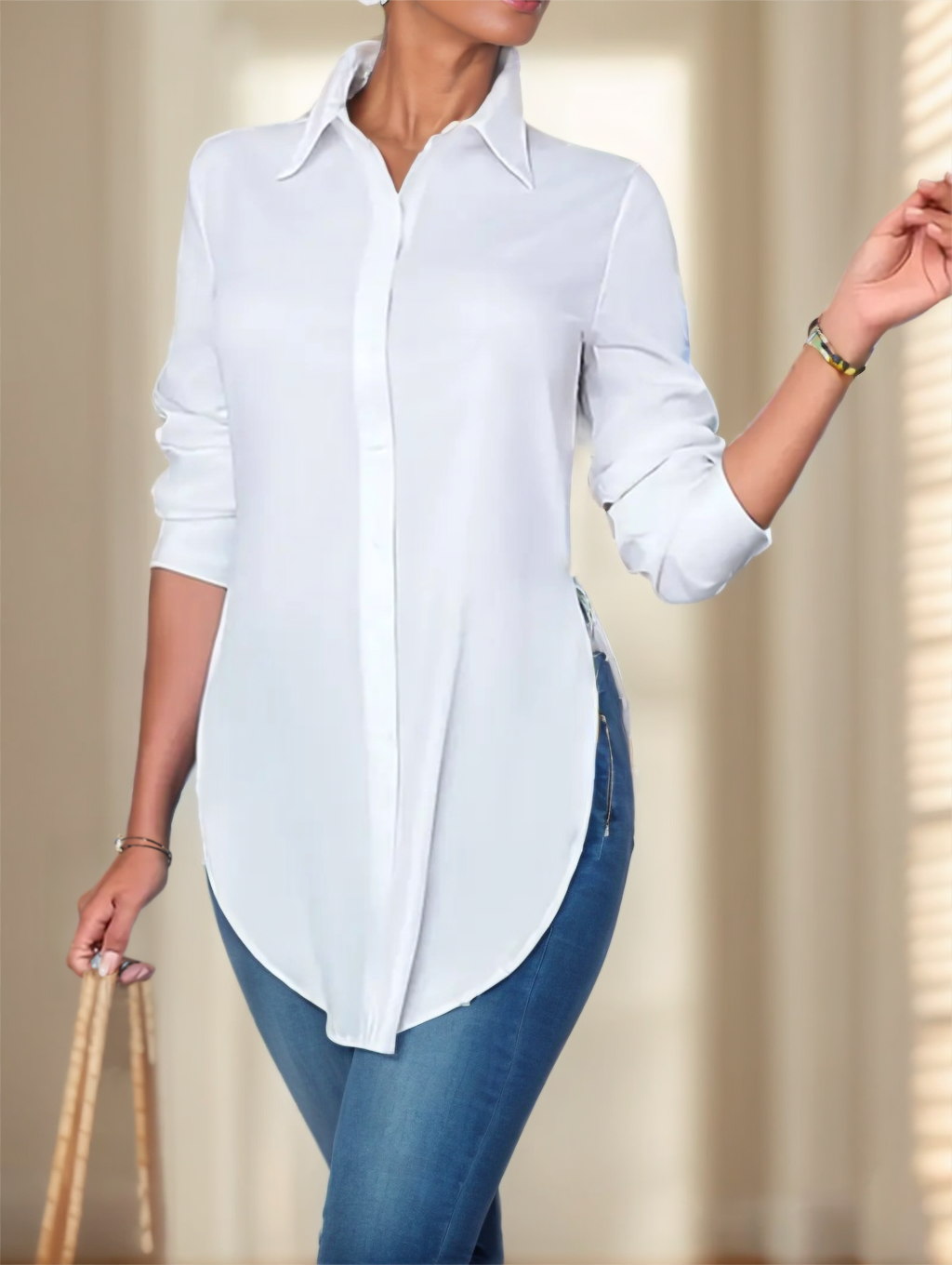 Split Button Front Shirt