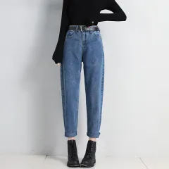 Women's Loose Schoolgirl Harem Pants - Retro Colour - View 1