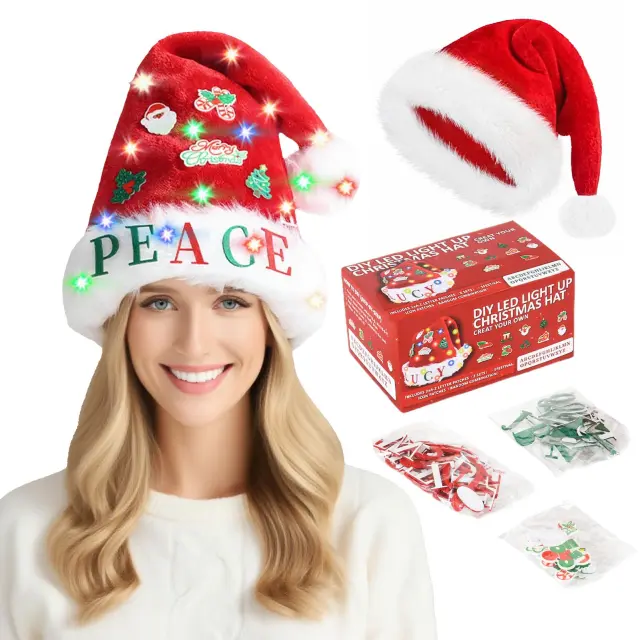DIY LED Santa Hat A Creative And Unique Design That Enhances The Festive Atmosphere. A Must have For Holiday Outfits, A Fun Craft Activity, And A... 1Pc - Shop at LoveMi