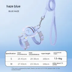 Adjustable Pet Cat Gradient Colour Hand Holding Rope - Little Bee Style Haze Blue - View 1